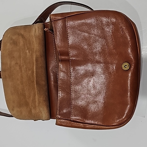 Patricia Nash London saddle, vegetable tan crossbody purse handbag spacious - Picture 2 of 13